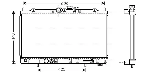 AVA MITSUBISHI Радіатор охолодження двиг. GALANT VIII 2.0 96- 2.4 99-, 2.5 96- AVA COOLING MT2123 (фото 1)
