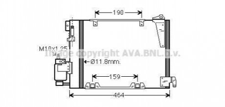AVA OPEL Радіатор кондиціонера Astra G, Zafira A AVA COOLING OLA5250D