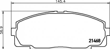 Колодки тормозные дисковые передние Strong Ceramic Toyota Hiace 2.0, 2.4, 3.0 (98-04) Nisshinbo NP1004SC (фото 1)