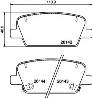 Колодкитормозныедисковые задние Hyundai Palisade (18-), Santa Fe (18-) Nisshinbo NP6160