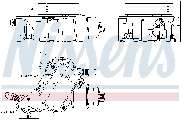 Радіатор масляний з корпусом масляного фільтра NISSENS 91339 (фото 1)