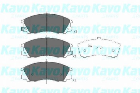 PARTS HYUNDAI Гальмівні колодки пер. TERRACAN -06 KAVO KBP-3016 (фото 1)