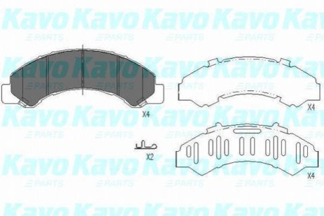 PARTS к-т гальмівних колодок TOYOTA DYNA 06- KAVO KBP-3512 (фото 1)