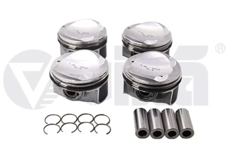 Комплект поршнів з кільцями та пальцями (4шт) Audi A3, A5,A7/Seat Leon 1.8 (13-) VIKA Vika 11071702101
