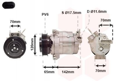 Компресор кондиціонера CHEVROLET CAPTIVA 4/11 > 14 (вир-во) Van Wezel 0800K063