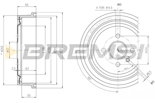 Гальмівний барабан Combo 01-/Astra G/H 98- BREMSI CR5560 (фото 1)