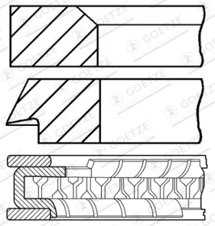 Кільця поршневі GOETZE ENGINE 08-702600-00