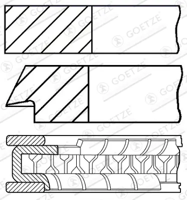 Кільця поршневі GOETZE ENGINE 08-438600-00 (фото 1)
