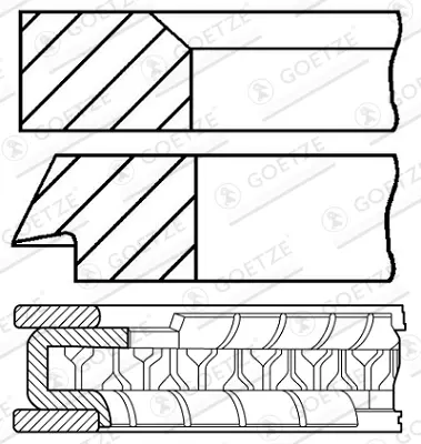 Кільця поршневі GOETZE ENGINE 08-207600-00 (фото 1)