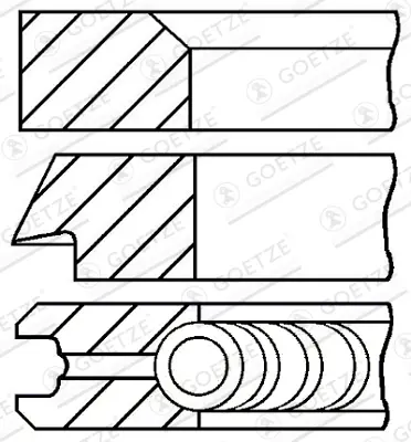 Кільця поршневі GOETZE ENGINE 08-109700-00 (фото 1)