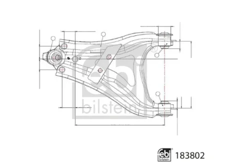 Важіль підвіски з сайлентблоками і кульовою опорою FEBI BILSTEIN 183802