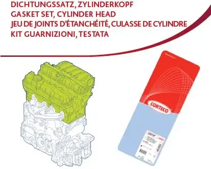 Комплект прокладок ГБЦ HYUNDAI Getz 1,4 05-10 CORTECO 83403451