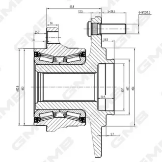 Ступиця колеса заднього Mitsubishi Pajero IV 07- GMB GH35140