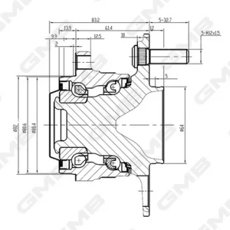 HONDA Ступица задн. CR-V 1.6/2.0 12-16 GMB GH35120M
