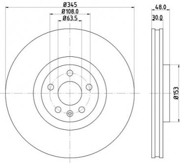 PRO HIGH CARBON VOLVO Гальмівний диск передн. S60 III, S90 II, V60 II, V90 II HELLA 8DD 355 126-371