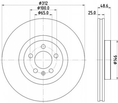 PRO VW Гальмівний диск передн. POLO VI 17- HELLA 8DD 355 132-011