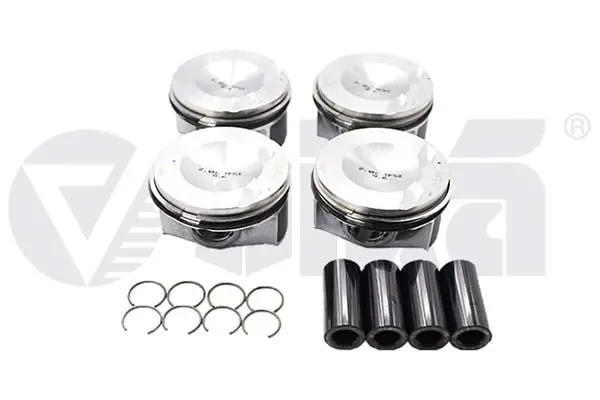 Комплект поршнів з кільцями та пальцями (4шт) Audi A3, TT/VW Golf VII/Skoda Octavia 2.0 (13-) VIKA Vika 11071702501 (фото 1)