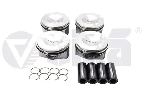Комплект поршнів з кільцями та пальцями (4шт) Audi A3, TT/VW Golf VII/Skoda Octavia 2.0 (13-) VIKA Vika 11071702501