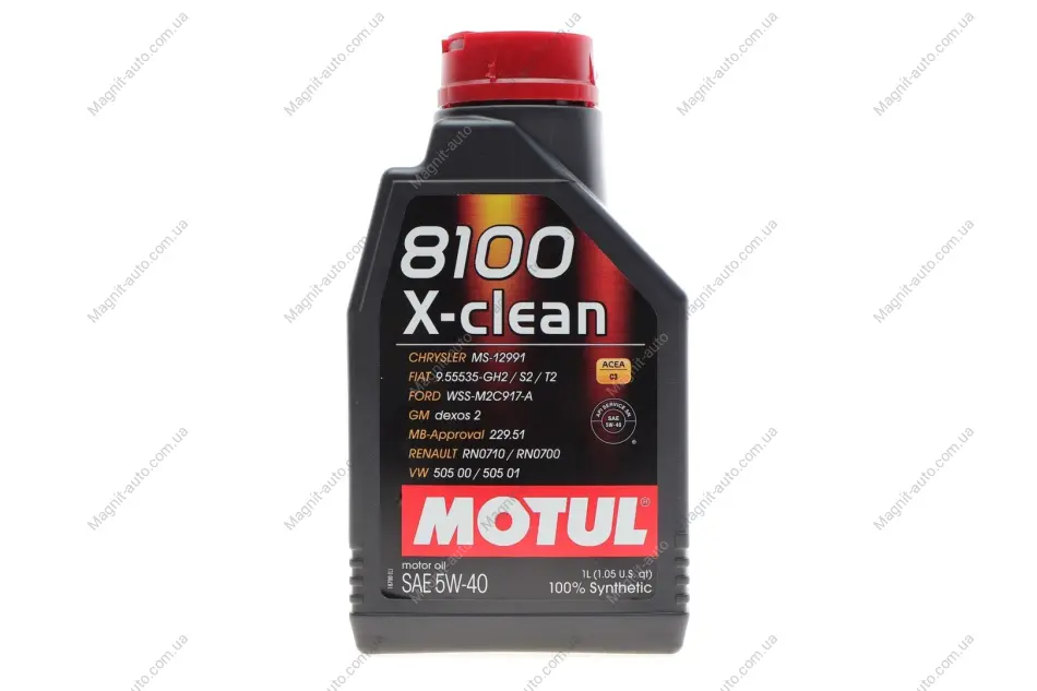 Олива моторна 100% синтетична д/авто MOTUL 8100 X-Clean 5W40 1L Motul 843411 (фото 1)