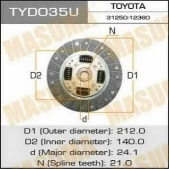Диск зчеплення MASUMA Masuma TYD035