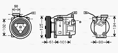 Компресор кондиціонера MAZDA 3 (2004-) (вир-во AVA) AVA COOLING MZAK207