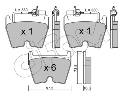 VW гальмівний колодки передні Phaeton 02-, AUDI, LAMBORGHINI CIFAM 822-1043-0