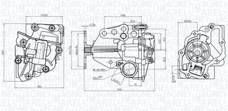 Помпа оливи DB Vito 110-114CDI 14-, W205 1.6d 180-200BlueTEC MAGNETI MARELLI 351516000056