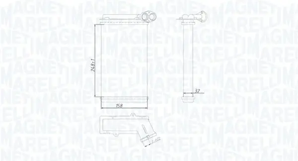 Радіатор пічки FORD GALAXY I, GALAXY MK I SEAT ALHAMBRA VW SHARAN 1.8-2.8 03.95-03.10 MAGNETI MARELLI 350218422000 (фото 1)