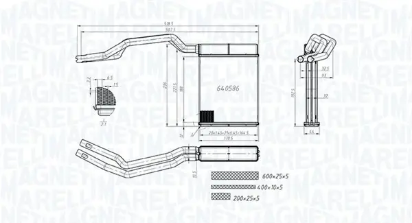 FORD радіатор обігрівача Focus 04-, C-Max 06- MAGNETI MARELLI 350218453000 (фото 1)