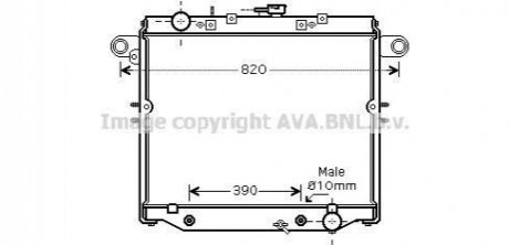 Радіатор охолодження TOYOTA LAND CRUISER (1998) LAND CRUISER 100 4.2 TDI AVA COOLING TO2378 (фото 1)