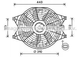 AVA Вентилятор радіатора KIA SORENTO (2003) 2.5 CRDI AVA COOLING KA7537