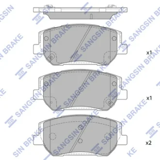 Колодки гальмівні передні Hyundai Santa Fe (TM) (18-) (SP1913) HI-Q Hi-Q (SANGSIN) SP 1913
