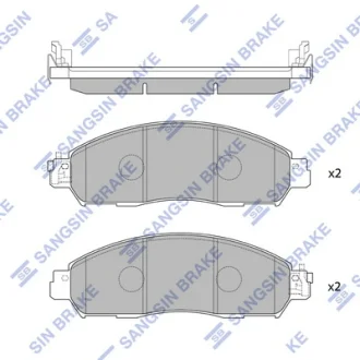 Колодки гальмівні дискові (комплект 4 шт) Hi-Q (SANGSIN) SP4080