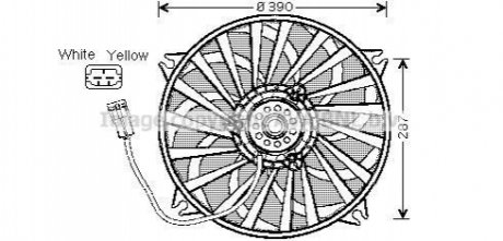 CITROEN Вентилятор радіатора C5 I, C8, Jumpy, Fiat Scudo, Peugeot 807, Expert 1.8/2.0/2.0HDI 01- AVA COOLING CN7526 (фото 1)