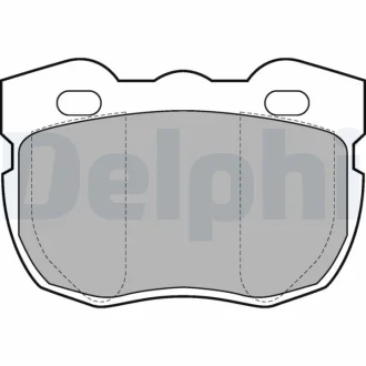 Комплект гальмівних колодок переднього., LAND ROVER DEFENDER, DISCOVERY I, RANGE ROVER I, RANGE ROVER II 2.0-4.3 08.81-02.16 Delphi LP599