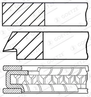 Кільця поршневі GOETZE ENGINE 08-429500-00