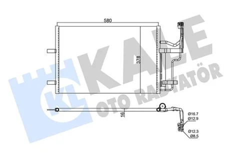 Радіатор кондиціонера Mazda 3 BK (03-) KALE OTO RADYATOR Kale oto radyator 382530