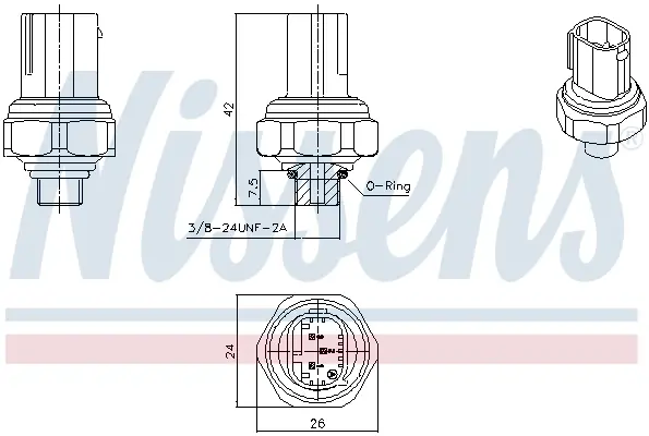 Датчик вмикання кондиціонера W169/W170/W242/W203/W204/W212/W164 NISSENS 301070 (фото 1)