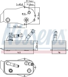 BMW Оливний радіатор 1 E81/87, 3 E90, X1 E84 NISSENS 91353 (фото 1)