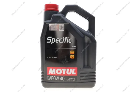 Олива моторна 100% синтетична д/авто /Specific A40 SAE 0W40 (5L)/112075 Motul 348306
