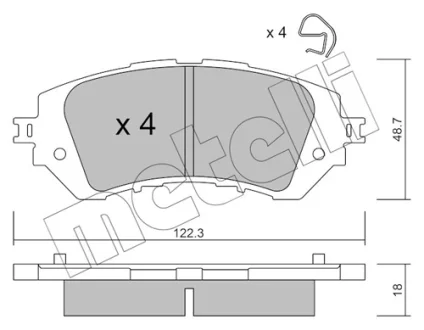 Комплект гальмівних колодок (дискових) Metelli 22-1219-0