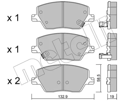 Комплект гальмівних колодок (дискових) Metelli 22-1103-0