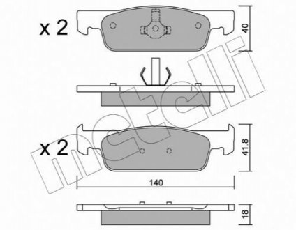 Комплект гальмівних колодок (дискових) Metelli 22-0975-3