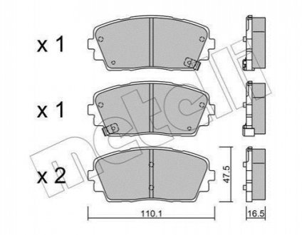 Комплект гальмівних колодок (дискових) Metelli 22-0941-0