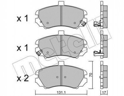 Комплект гальмівних колодок (дискових) Metelli 22-0884-0