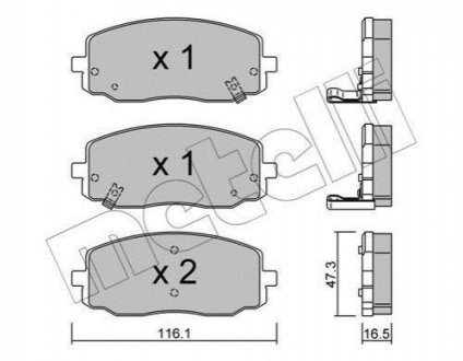 Комплект гальмівних колодок (дискових) Metelli 22-0629-0 (фото 1)