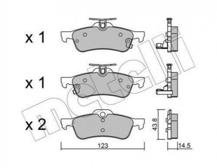 Комплект гальмівних колодок (дискових) Metelli 22-0556-1