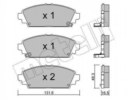 Комплект гальмівних колодок (дискових) Metelli 22-0463-0 (фото 1)