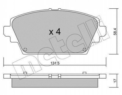 Комплект гальмівних колодок (дискових) Metelli 22-0464-0