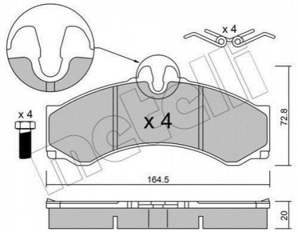 Комплект гальмівних колодок (дискових) Metelli 22-0262-1